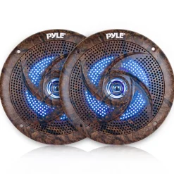 6.5" Marine Speakers Waterproof 240W LED Lights Camo Style<Pyle Sale