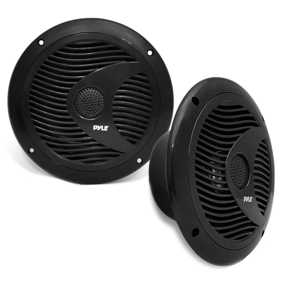 6.5" Marine Speakers Waterproof 150W LED Lights Polyprone Cone<Pyle Clearance