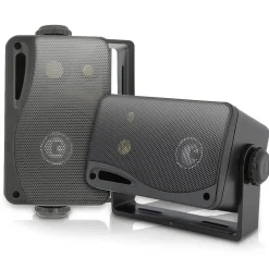 3.5" Marine Speakers, Waterproof, Aluminum Woofer, 200W, Black<Pyle Clearance