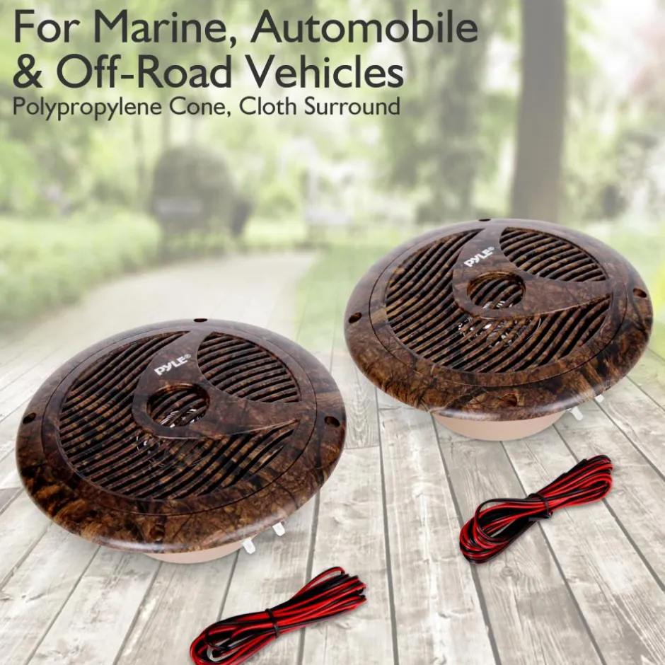 6.5" Marine Speakers, Waterproof, 150W, Camo Style, Dual Stereo Sound<Pyle New