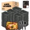 50 Meal Prep Containers 33oz Leak-Proof Microwave Safe with Utensils<SQUATZ New