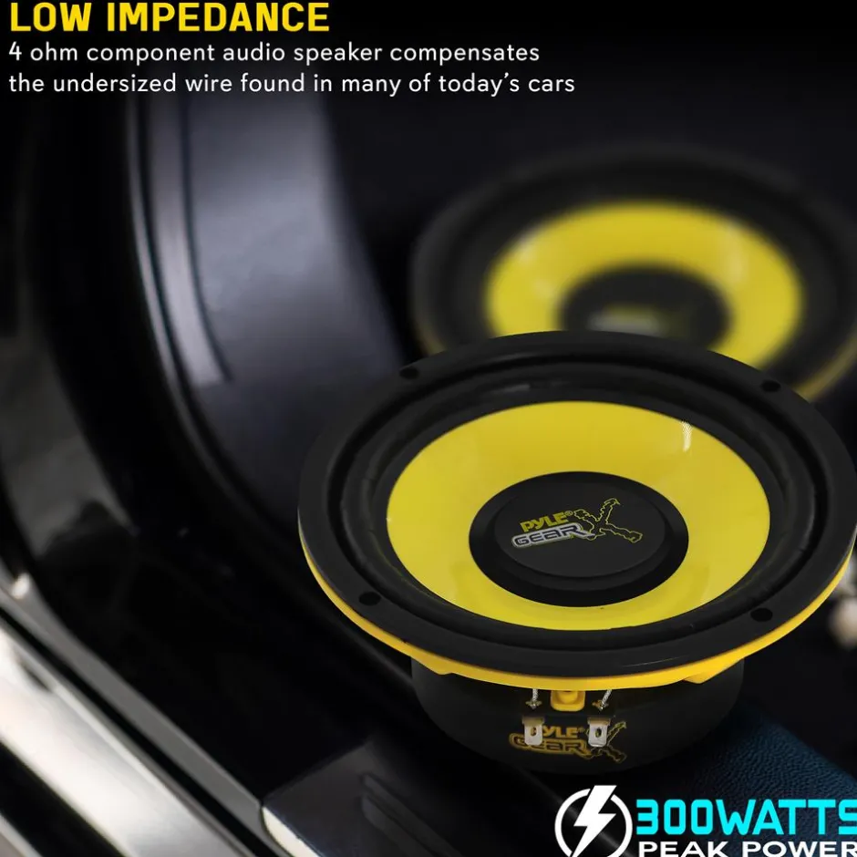 6.5" Mid Bass Woofer 300W Peak Power 4 Ohm Yellow Cone<Pyle Best