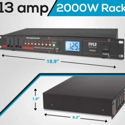10 Outlet Power Sequencer Conditioner - 2000W, LCD Display, Rack Mount<Pyle Discount