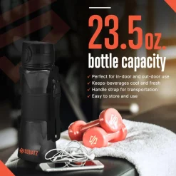 24 Oz Water Bottle Leakproof Tritan with Shaker Ball & Infuser Strainer<SQUATZ New