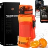 24 Oz Water Bottle Leakproof Tritan Wide Mouth Fruit Infuser Orange<SQUATZ Best
