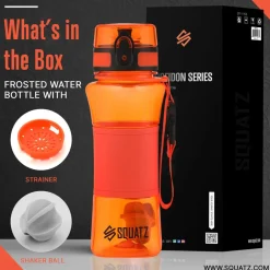 24 Oz Water Bottle Leakproof Tritan Wide Mouth Fruit Infuser Orange<SQUATZ Best