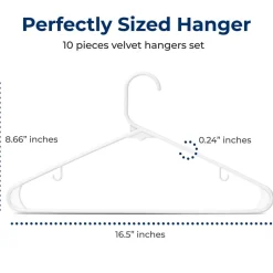10 Pack Non-Slip Plastic Hangers, Space-Saving, 360¬∞ Swivel Hook, White<SereneLife Clearance