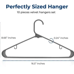 10 Pack Plastic Hangers, Space-Saving, Non-Slip, 360¬∞ Swivel Hook, Gray<SereneLife Sale