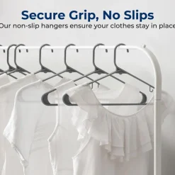 20 Pack Plastic Hangers, Space-Saving, Non-Slip, 360¬∞ Swivel Hook, Gray<SereneLife Hot