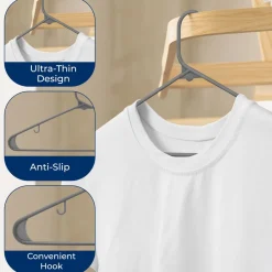 20 Pack Plastic Hangers, Space-Saving, Non-Slip, 360¬∞ Swivel Hook, Gray<SereneLife Hot