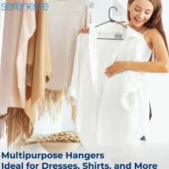 20 Pack Plastic Hangers, Space-Saving, Non-Slip, 360¬∞ Swivel Hook, Gray<SereneLife Hot