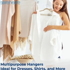 20 Pack Velvet Hangers - Non-Slip, Space-Saving, 360° Swivel, Ivory<SereneLife Best