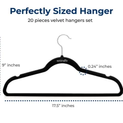 20 Pack Velvet Hangers - Non-Slip, Space-Saving, 360¬∞ Swivel Hook<SereneLife Hot
