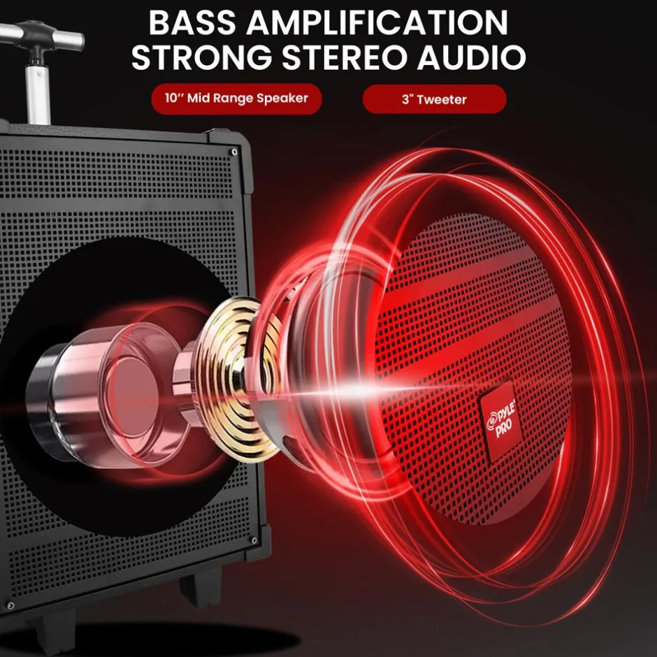 10" Portable Bluetooth Speaker System 600W Rechargeable Battery<Pyle Discount