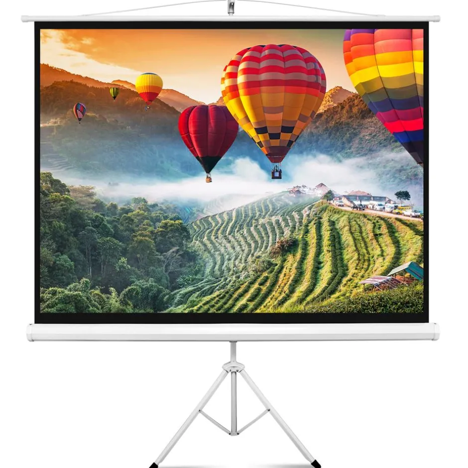 72" Portable Projector Screen, Easy Setup, White Matte Fabric, Tripod Stand<Pyle Sale