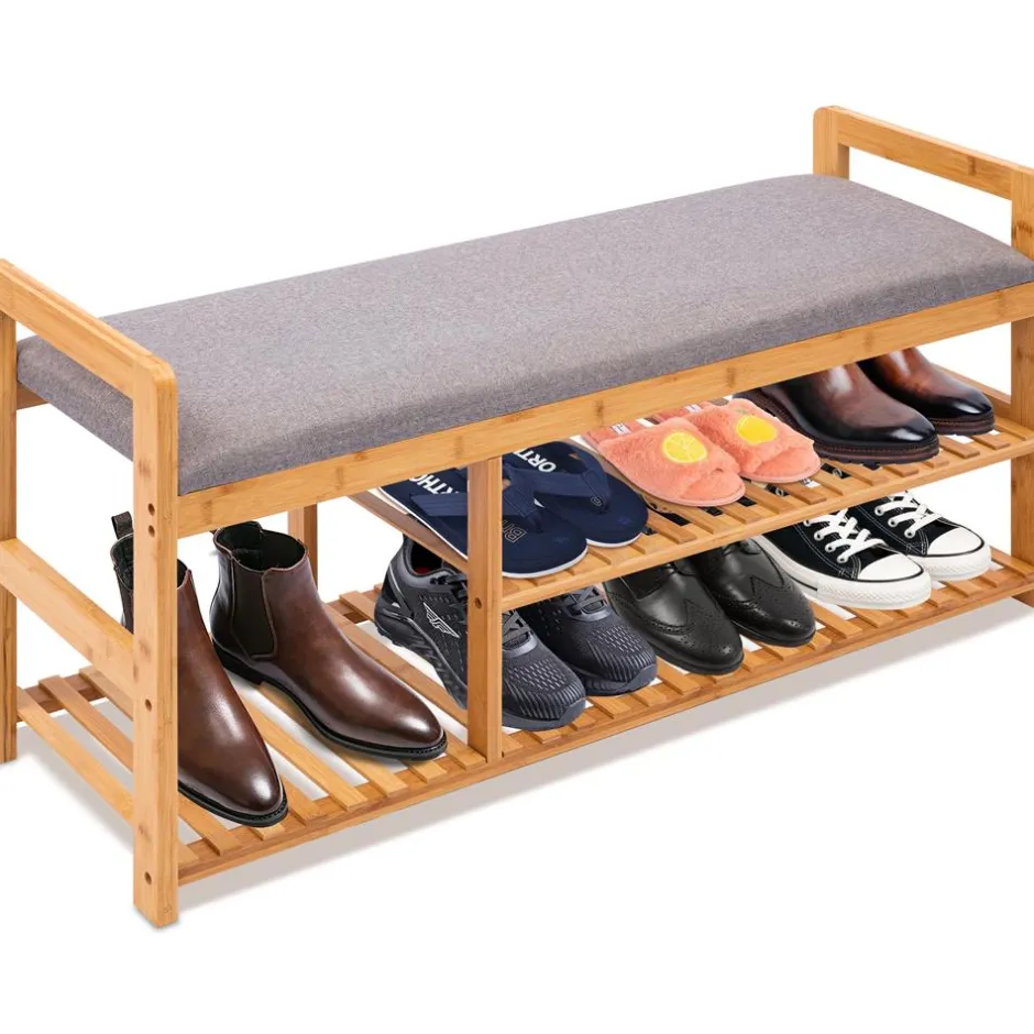 3 Tier Bamboo Shoe Bench<SereneLife