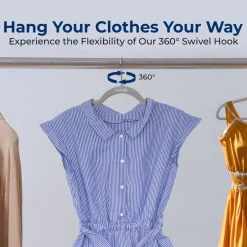 150 Velvet Hangers Non-Slip 360° Swivel Hook Space-Saving Gray<SereneLife