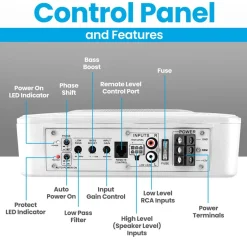 8" 600W Marine Subwoofer System - Slim Design, Built-in Amp, Silver<Pyle Sale