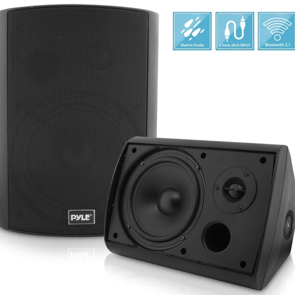 6.5" Waterproof Bluetooth Speakers - High Power Sound, Easy Install, White<Pyle