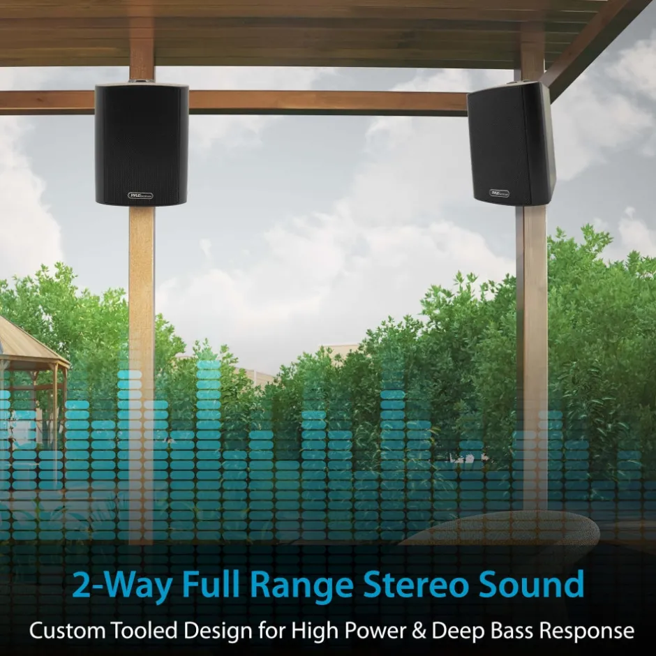6.5" Waterproof Bluetooth Speakers - High Power Sound, Easy Install, White<Pyle