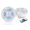 6.5" Waterproof Marine Speakers 250W LED Lights White<Pyle Online