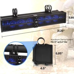 32" Waterproof Soundbar - Bluetooth Streaming, LED Lights, Marine Rated<Pyle Clearance