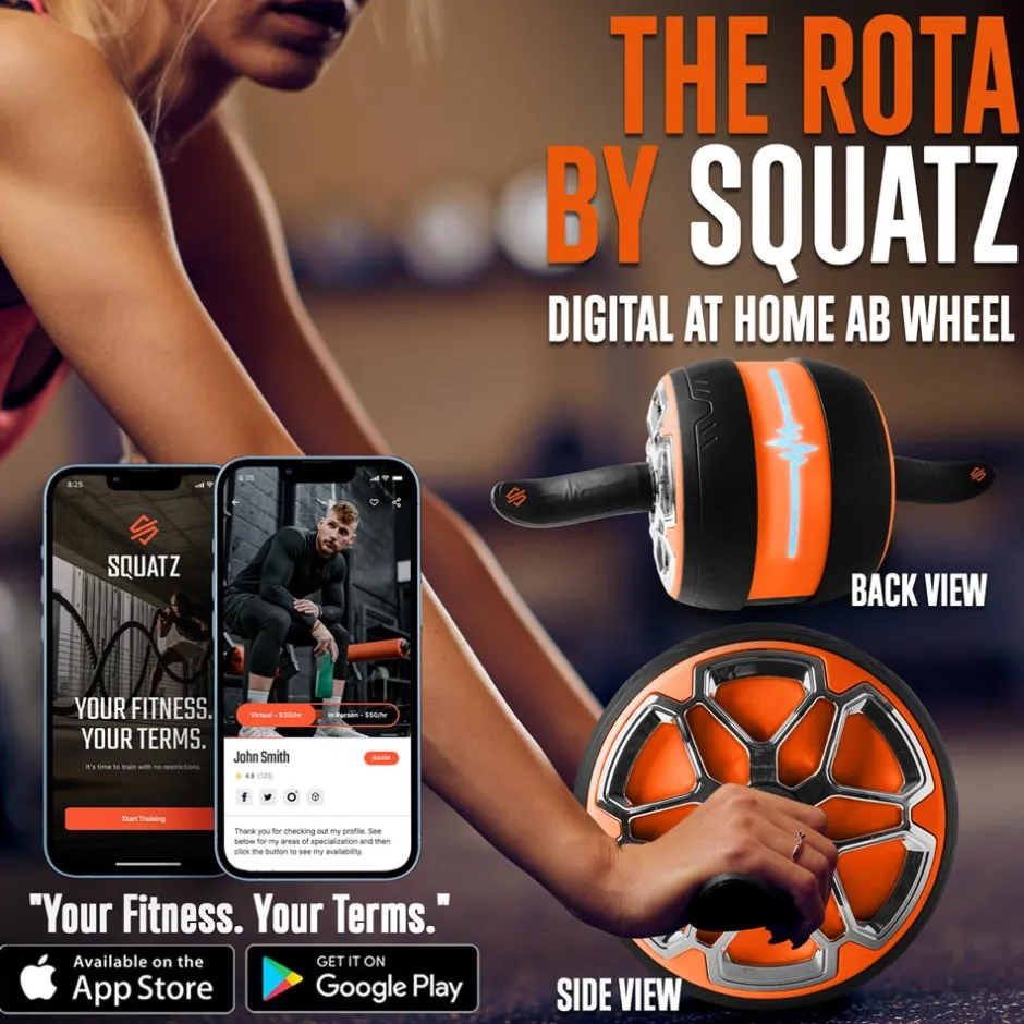Ab Roller Wheel for Core Strength, Ultra-Wide Non-Slip Rubber Wheel<SQUATZ Outlet