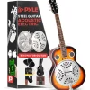 Acoustic Electric Guitar, Rich Sound, Built-in Preamp, Deep Cherry Finish<Pyle Best