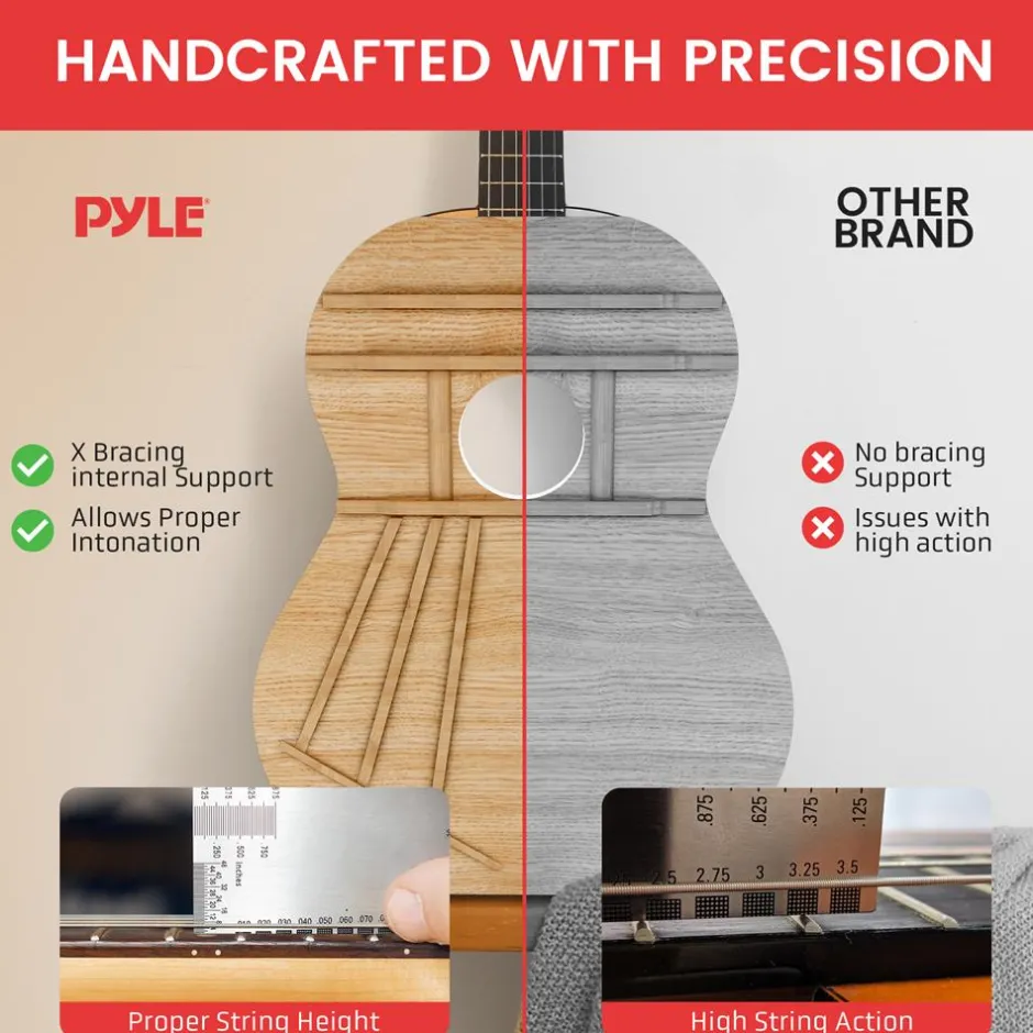 Acoustic Guitar Kit, Beginner-Friendly, 30" Sunburst, Nylon Strings<Pyle Online