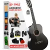Acoustic Guitar Kit, Perfect for Beginners, 30" Wood, Black Matte<Pyle Best