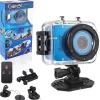 Action Camera HD 1080P Waterproof 12MP Touch Screen Blue<Pyle Hot