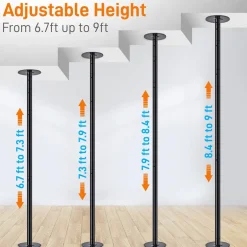 Adjustable Fitness Dance Pole, 1102 lb Capacity, Steel, Anti-Rust Surface<SereneLife Outlet