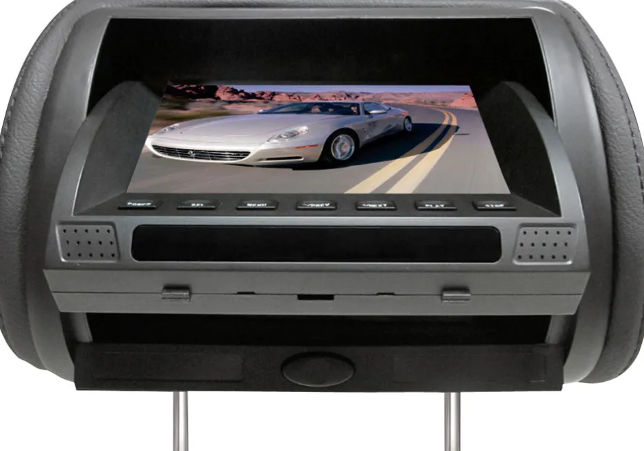 Adjustable Headrest Monitor with DVD Player & Games, 7" LCD, Wireless Transmitter<Pyle Best