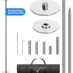 Adjustable Non-Slip Dancing Pole Set, Steel, Chrome Finish<SereneLife Hot