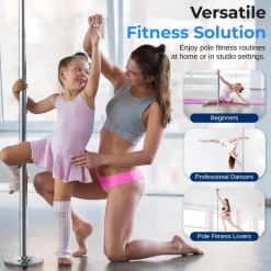 Adjustable Non-Slip Dancing Pole Set, Steel, Chrome Finish<SereneLife Hot