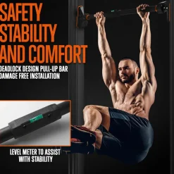 Adjustable Pull-Up Bar, No-Screw, Steel, Non-Slip, 43-62