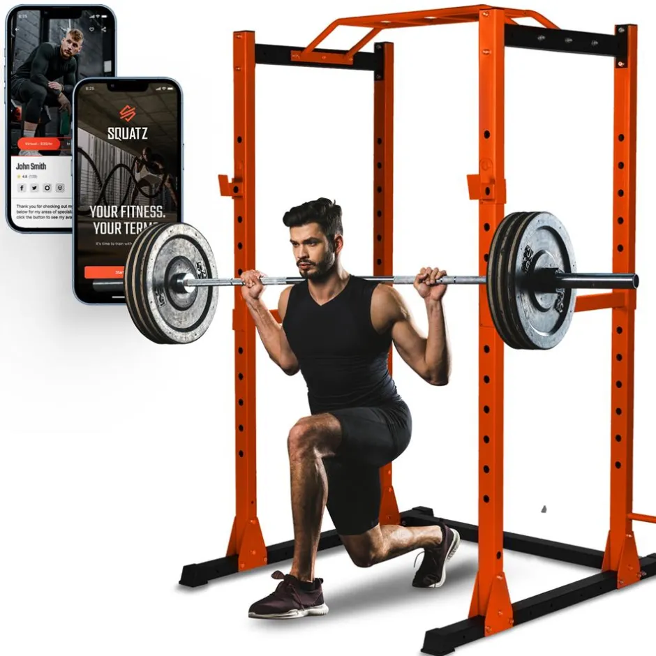 Adjustable Squat Rack Stand, 1000lb Capacity, Heavy Duty Steel, Rust Resistant<SQUATZ Clearance