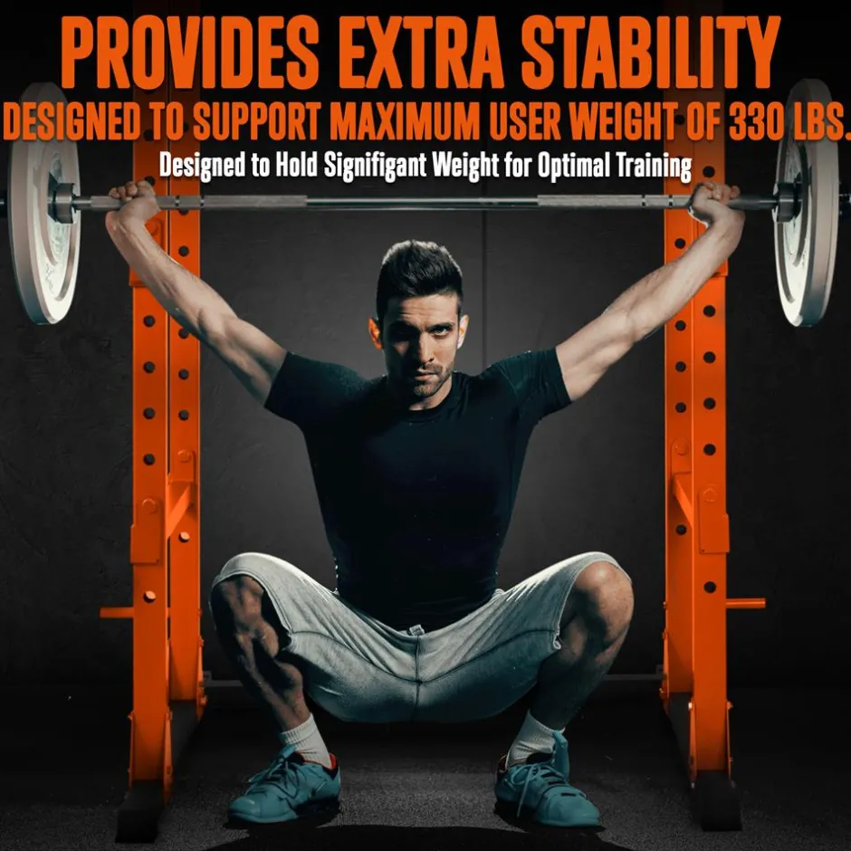Adjustable Squat Rack Stand, 1000lb Capacity, Heavy Duty Steel, Rust Resistant<SQUATZ Clearance