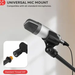 Adjustable Tripod Mic Stand Pair - Lightweight, Durable, 27.5-52