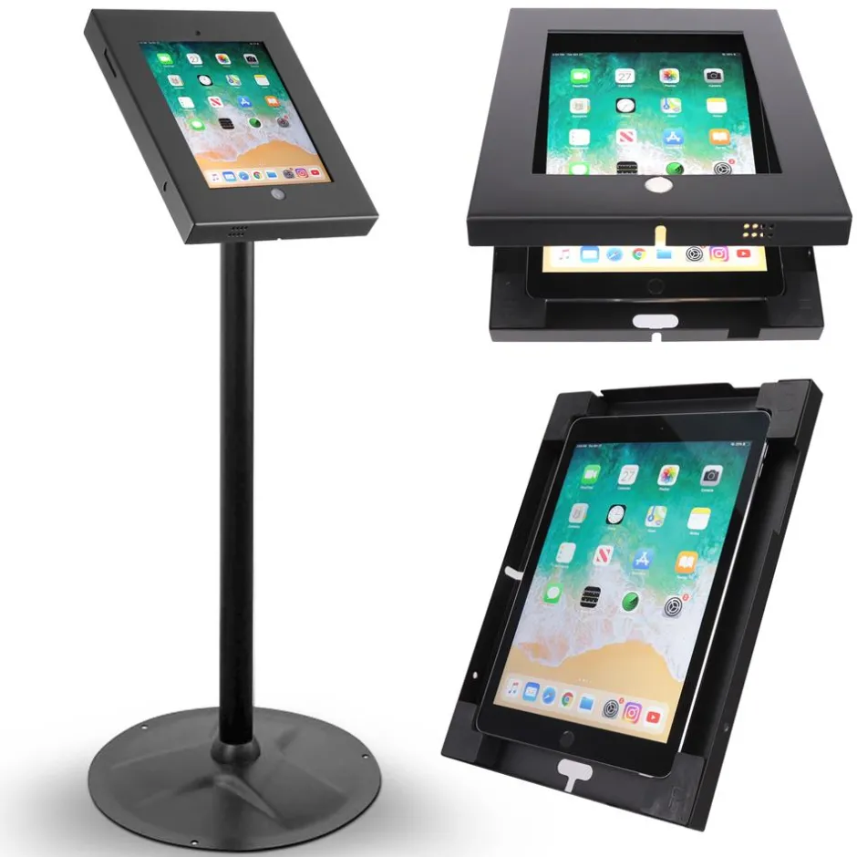 Anti-Theft iPad Kiosk Stand - Secure Aluminum, 37.8" Pole, Tamper-Proof<Pyle Online
