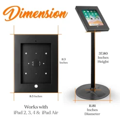 Anti-Theft iPad Kiosk Stand - Secure Aluminum, 37.8" Pole, Tamper-Proof<Pyle Online
