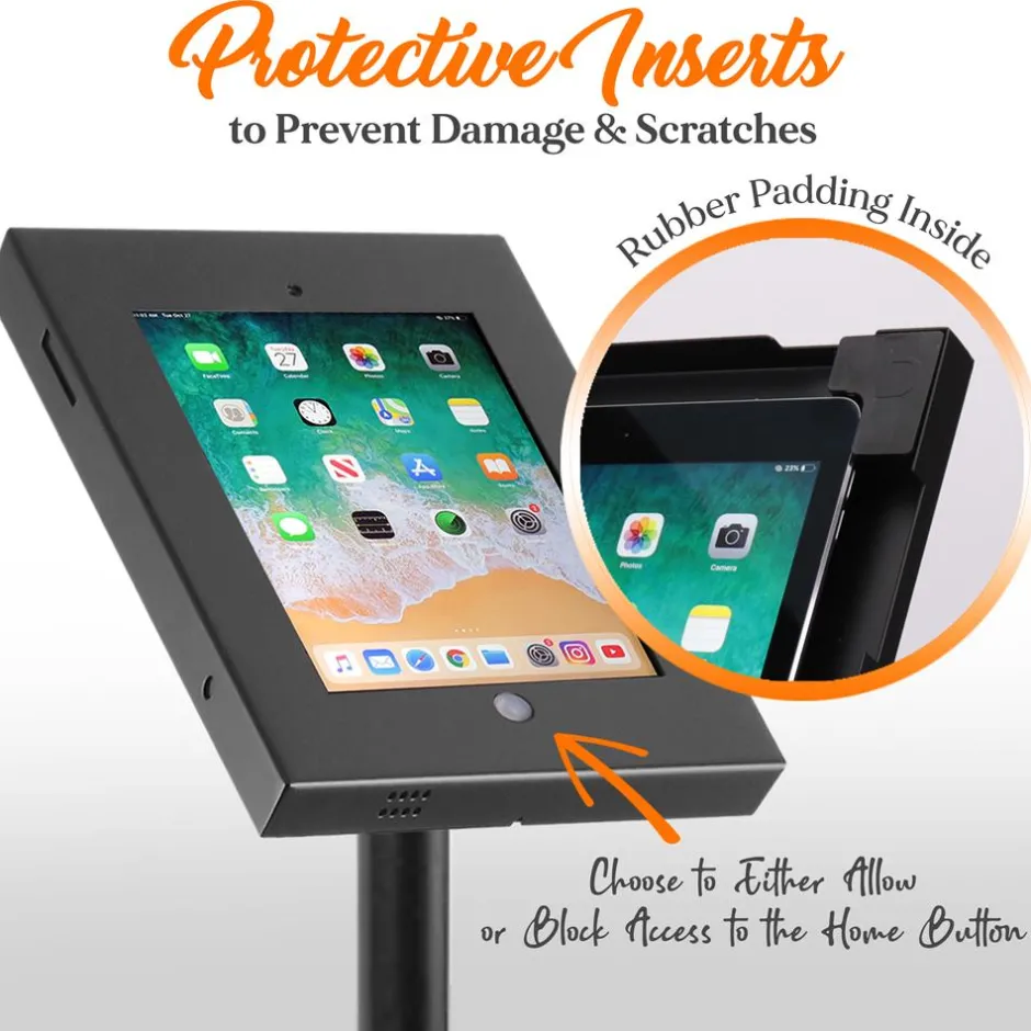 Anti-Theft iPad Kiosk Stand - Secure Aluminum, 37.8" Pole, Tamper-Proof<Pyle Online