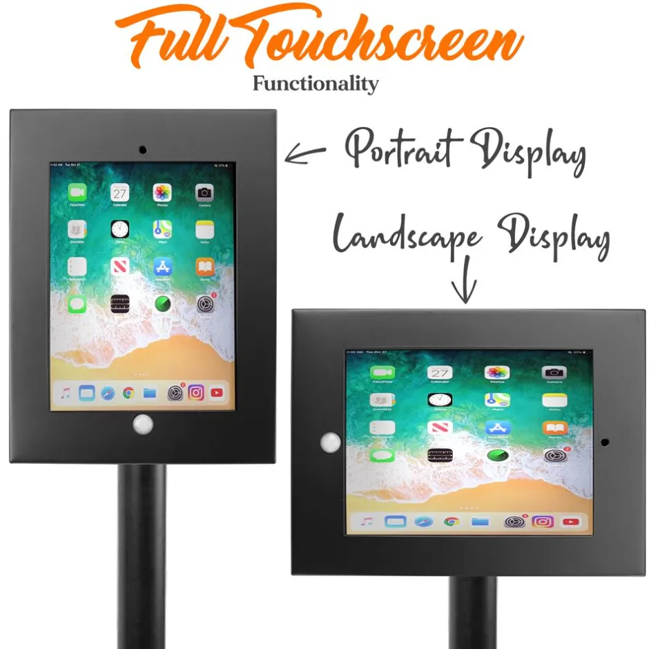 Anti-Theft iPad Kiosk Stand - Secure Aluminum, 37.8" Pole, Tamper-Proof<Pyle Online