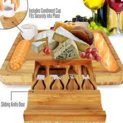 Bamboo Cheese Board & Cutlery Set<NutriChef