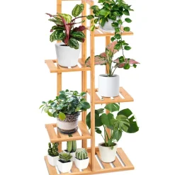 Bamboo Plant Stand 5 Tier Space-Saving Eco-Friendly Indoor/Outdoor<SereneLife Clearance