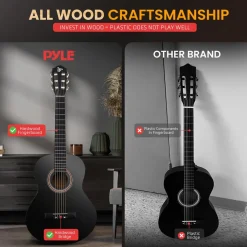 Beginner Acoustic Guitar Kit, Warm Sound, Nylon Strings, 36