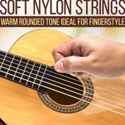 Beginner 6-String Acoustic Guitar Kit, Junior Size, Gloss Finish, Natural<Pyle Hot