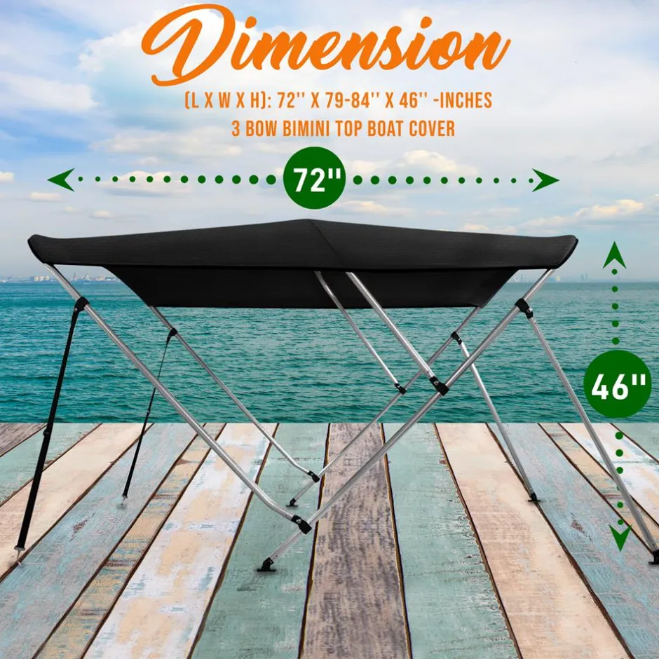Bimini Top Boat Cover, Waterproof, Aluminum Frame, Gray<SereneLife Hot