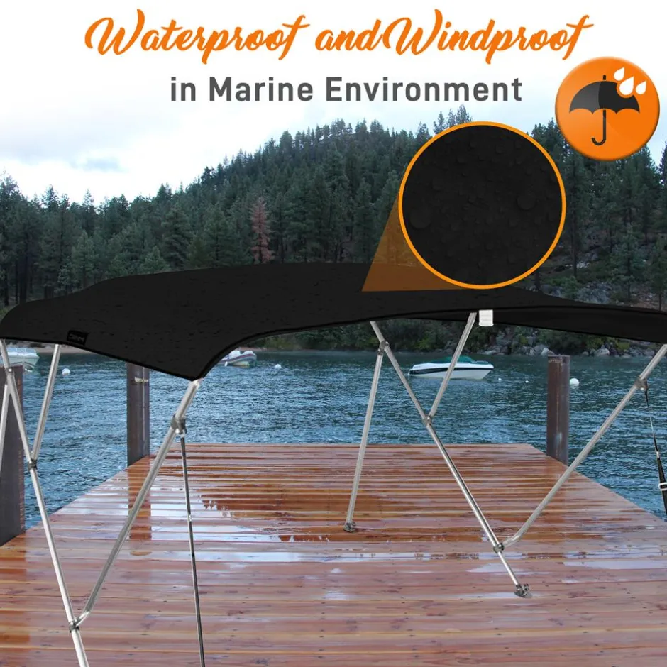 Bimini Top Boat Cover, Waterproof, Aluminum Frame, Gray<SereneLife Hot
