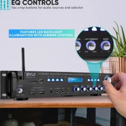 Bluetooth Amplifier Receiver 3000W Wireless Streaming Multi-Channel Audio<Pyle Best